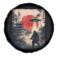 Samurai Bigfoot Spare Tire Cover Funny Japanese Retro Vintage Sasquatch Graphic Ukiyo-e Art - Wonder Print Shop