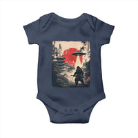 Samurai Bigfoot Baby Onesie Funny Japanese Retro Vintage Sasquatch Graphic Ukiyo-e Art - Wonder Print Shop