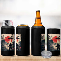 Samurai Bigfoot 4 in 1 Can Cooler Tumbler Funny Japanese Retro Vintage Sasquatch Graphic Ukiyo-e Art - Wonder Print Shop