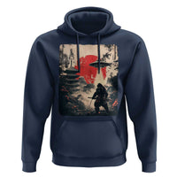 Samurai Bigfoot Hoodie Funny Japanese Retro Vintage Sasquatch Graphic Ukiyo-e Art - Wonder Print Shop