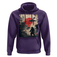 Samurai Bigfoot Hoodie Funny Japanese Retro Vintage Sasquatch Graphic Ukiyo-e Art - Wonder Print Shop