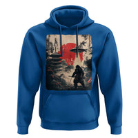 Samurai Bigfoot Hoodie Funny Japanese Retro Vintage Sasquatch Graphic Ukiyo-e Art - Wonder Print Shop