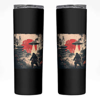 Samurai Bigfoot Skinny Tumbler Funny Japanese Retro Vintage Sasquatch Graphic Ukiyo-e Art - Wonder Print Shop