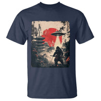 Samurai Bigfoot T Shirt Funny Japanese Retro Vintage Sasquatch Graphic Ukiyo-e Art - Wonder Print Shop