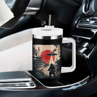 Samurai Bigfoot Tumbler With Handle Funny Japanese Retro Vintage Sasquatch Graphic Ukiyo-e Art - Wonder Print Shop