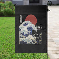 Japanese Kawaii Anime Cat Garden Flag Funny Surfing Cat Bruh Retro The Great Wave Kanagawa - Wonder Print Shop