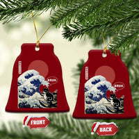 Japanese Kawaii Anime Cat Ceramic Ornament Funny Surfing Cat Bruh Retro The Great Wave Kanagawa - Wonder Print Shop