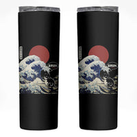 Japanese Kawaii Anime Cat Skinny Tumbler Funny Surfing Cat Bruh Retro The Great Wave Kanagawa - Wonder Print Shop