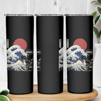 Japanese Kawaii Anime Cat Skinny Tumbler Funny Surfing Cat Bruh Retro The Great Wave Kanagawa - Wonder Print Shop