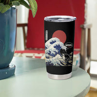 Japanese Kawaii Anime Cat Tumbler Cup Funny Surfing Cat Bruh Retro The Great Wave Kanagawa - Wonder Print Shop