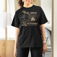 US Army Veteran Flag T Shirt For Women - Wonder Print Shop
