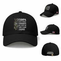 Gunpa Baseball Cap Guns Grandpa More Fun Camo American Flag USA Camouflage