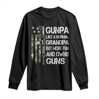 Gunpa Long Sleeve Shirt Guns Grandpa More Fun Camo American Flag USA Camouflage