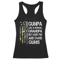 Gunpa Racerback Tank Top Guns Grandpa More Fun Camo American Flag USA Camouflage