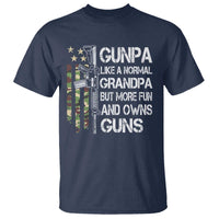 Gunpa T Shirt Guns Grandpa More Fun Camo American Flag USA Camouflage