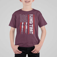 Vintage USA Flag 2nd Amendment T Shirt For Kid Pro Gun Lovers - Wonder Print Shop