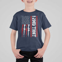 Vintage USA Flag 2nd Amendment T Shirt For Kid Pro Gun Lovers - Wonder Print Shop