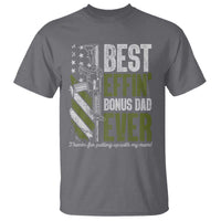 Best Effin’ Bonus Dad Ever T Shirt Step Dad Gun American Flag