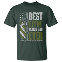 Best Effin’ Bonus Dad Ever T Shirt Step Dad Gun American Flag