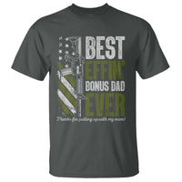 Best Effin’ Bonus Dad Ever T Shirt Step Dad Gun American Flag