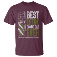 Best Effin’ Bonus Dad Ever T Shirt Step Dad Gun American Flag
