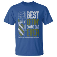 Best Effin’ Bonus Dad Ever T Shirt Step Dad Gun American Flag