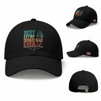 Funny Step Dad Baseball Cap Best Effin’ Bonus Dad Ever Retro