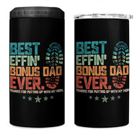 Funny Step Dad 4 in 1 Can Cooler Tumbler Best Effin’ Bonus Dad Ever Retro
