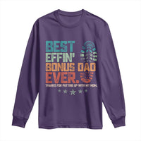 Funny Step Dad Long Sleeve Shirt Best Effin’ Bonus Dad Ever Retro