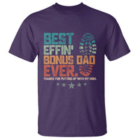 Funny Step Dad T Shirt Best Effin’ Bonus Dad Ever Retro