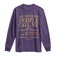 Funny Grandpa Long Sleeve Shirt My Favorite People Call Me Pop Pop Retro American Flag