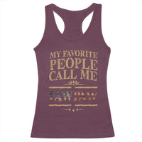 Funny Grandpa Racerback Tank Top My Favorite People Call Me Pop Pop Retro American Flag