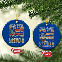 Funny Veteran Dad Ceramic Ornament Funny Military Veteran USA Flag - Wonder Print Shop