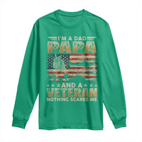 Funny Veteran Dad Long Sleeve Shirt Funny Military Veteran USA Flag - Wonder Print Shop