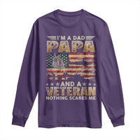 Funny Veteran Dad Long Sleeve Shirt Funny Military Veteran USA Flag - Wonder Print Shop