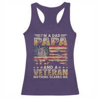 Funny Veteran Dad Racerback Tank Top Funny Military Veteran USA Flag - Wonder Print Shop