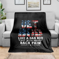 Vet Bod Throw Blanket Funny Military Veteran Dad Bod American Flag - Wonder Print Shop