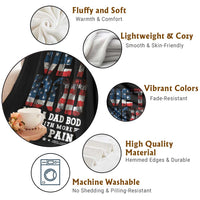 Vet Bod Throw Blanket Funny Military Veteran Dad Bod American Flag - Wonder Print Shop