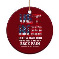 Vet Bod Ceramic Ornament Funny Military Veteran Dad Bod American Flag - Wonder Print Shop