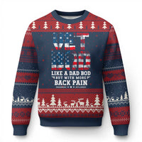 Vet Bod Ugly Christmas Sweater Funny Military Veteran Dad Bod American Flag - Wonder Print Shop