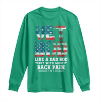 Vet Bod Long Sleeve Shirt Funny Military Veteran Dad Bod American Flag - Wonder Print Shop