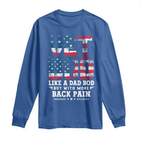 Vet Bod Long Sleeve Shirt Funny Military Veteran Dad Bod American Flag - Wonder Print Shop