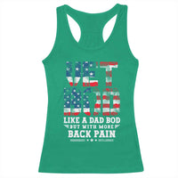 Vet Bod Racerback Tank Top Funny Military Veteran Dad Bod American Flag - Wonder Print Shop
