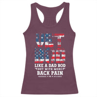 Vet Bod Racerback Tank Top Funny Military Veteran Dad Bod American Flag - Wonder Print Shop