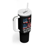 Vet Bod Tumbler With Handle Funny Military Veteran Dad Bod American Flag - Wonder Print Shop