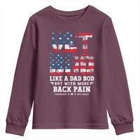Vet Bod Youth Sweatshirt Funny Military Veteran Dad Bod American Flag - Wonder Print Shop