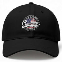 Grumpa Like Regular Grandpa Only Grumpier Baseball Cap Funny Grandfather Grandpa American Flag
