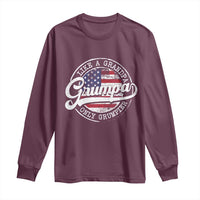 Grumpa Like Regular Grandpa Only Grumpier Long Sleeve Shirt Funny Grandfather Grandpa American Flag