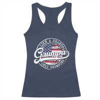 Grumpa Like Regular Grandpa Only Grumpier Racerback Tank Top Funny Grandfather Grandpa American Flag