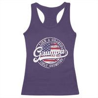 Grumpa Like Regular Grandpa Only Grumpier Racerback Tank Top Funny Grandfather Grandpa American Flag